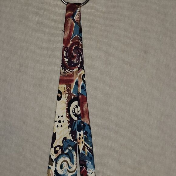 Hardy Amies Mens Tie - All London Silk - Abstract Colorful Pattern 56.5" x 3.5" - Picture 7 of 12